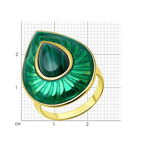 Кольцо Diamant - Серебро 925, Малахит, Эмаль (арт. 93-310-01688-1)
