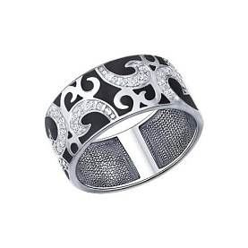 Кольцо SOKOLOV - Серебро 925, Фианит, Эмаль (арт. 94011342)