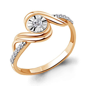 Кольцо Аквамарин - Серебро 925, Фианит (арт. 67360А.6)