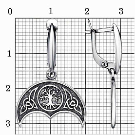 Серьги Красная пресня - Серебро 925 (арт. 33015516)