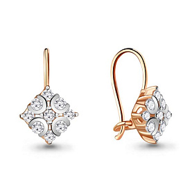 Серьги Аквамарин - Золото 585, Фианит (арт. 48647А.1)