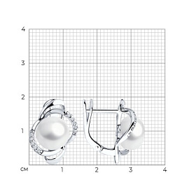 Серьги SOKOLOV - Серебро 925, Жемчуг культивированный, Фианит (арт. 92022940)