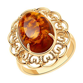 Кольцо Diamant - Серебро 925, Янтарь (арт. 93-310-00849-1)