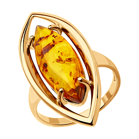 Кольцо SOKOLOV - Серебро 925, Янтарь пресс. (арт. 83010036)