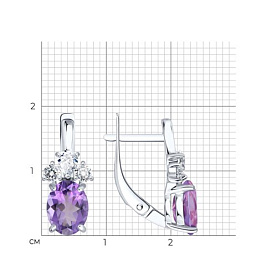 Серьги SOKOLOV - Серебро 925, Аметист, Фианит (арт. 92023198)