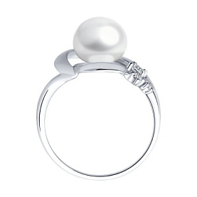 Кольцо SOKOLOV - Серебро 925, Жемчуг культивированный, Фианит (арт. 92014447)