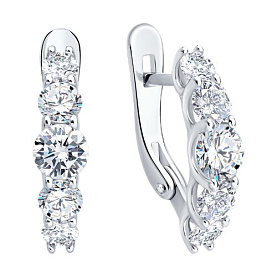 Серьги SOKOLOV - Серебро 925, Фианит (арт. 94027292)