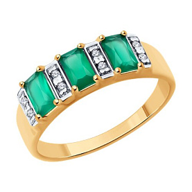 Кольцо SOKOLOV - Серебро 925, Агат, Фианит (арт. 92014582)