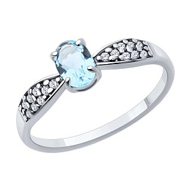 Кольцо Diamant - Серебро 925, Топаз, Фианит (арт. 94-310-00176-1)