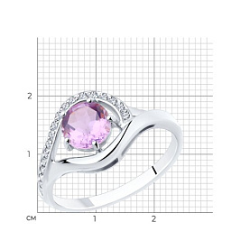 Кольцо Diamant - Серебро 925, Аметист, Фианит (арт. 94-310-00435-2)