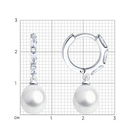 Серьги SOKOLOV - Серебро 925, Жемчуг культивированный, Фианит (арт. 92022950)