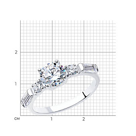 Кольцо SOKOLOV - Серебро 925, Фианит (арт. 94012521)