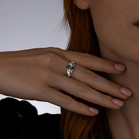 Кольцо SOKOLOV - Серебро 925, Топаз лондон, Фианит (арт. 92011504)