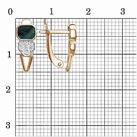 Серьги Красная пресня - Серебро 925, Фианит (арт. 33814793Д7)