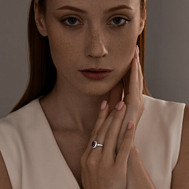 Кольцо SOKOLOV - Серебро 925, Синтетический ситалл , Фианит (арт. 92014307)