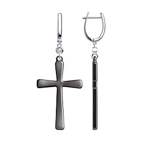 Серьги SOKOLOV - Серебро 925, Керамика, Фианит (арт. 94023954)