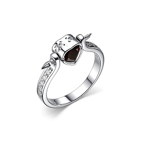 Кольцо Дар - Серебро 925, Гранат, Фианит (арт. К-2372рс40400)