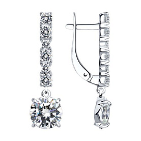 Серьги SOKOLOV - Серебро 925, Фианит (арт. 94022529)