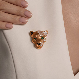 Брошь Diamant - Серебро 925, Фианит, Эмаль (арт. 93-140-02078-2)