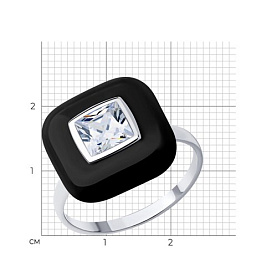 Кольцо Diamant - Серебро 925, Фианит, Эмаль (арт. 94-110-01801-1)