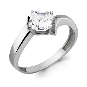 Кольцо Аквамарин - Серебро 925, Фианит (арт. 664771.5)