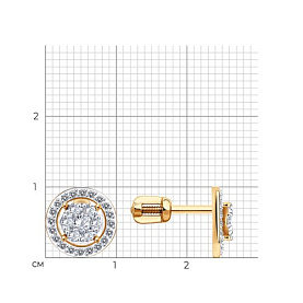 Серьги Diamant - Золото 585, Фианит (арт. 51-122-01881-2)