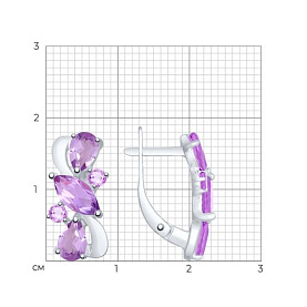 Серьги SOKOLOV - Серебро 925, Аметист (арт. 92021803)
