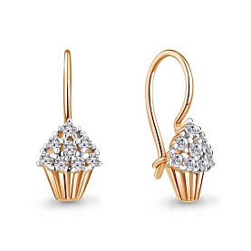 Серьги Аквамарин - Серебро 925, Фианит (арт. 49204А.6)