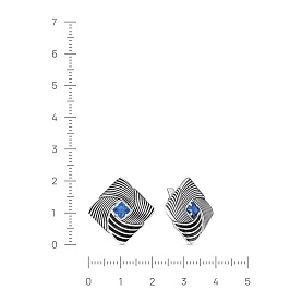 Серьги Кабаровских - Серебро 925, Фианит, Эмаль (арт. 12-825-31102)