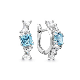 Серьги Дар - Серебро 925, Топаз, Фианит (арт. С-5252рс40200)