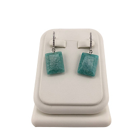 Серьги Кабаровских - Серебро 925, Амазонит, Фианит (арт. 12-7042-20100)