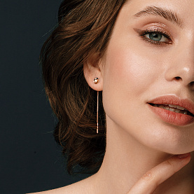 Серьги ЮФ Династия - Золото 375, Фианит (арт. 019952-5102)