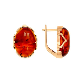 Серьги SOKOLOV - Серебро 925, Янтарь пресс. (арт. 93020623)