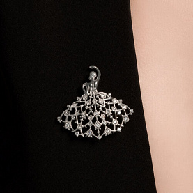 Брошь SOKOLOV - Серебро 925, Фианит (арт. 94040334)