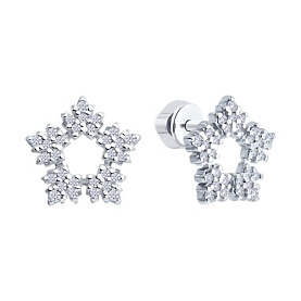 Серьги SOKOLOV - Серебро 925, Фианит (арт. 94027077)