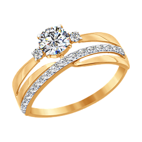 Кольцо SOKOLOV - Золото 375, Фианит (арт. 016918-4)