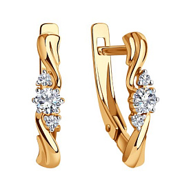 Серьги SOKOLOV - Золото 585, Фианит (арт. 028872)