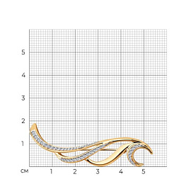 Брошь SOKOLOV - Серебро 925, Фианит (арт. 93040017)