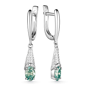 Серьги Дар - Серебро 925, Муассанит, Фианит (арт. С-39371рс1613900)