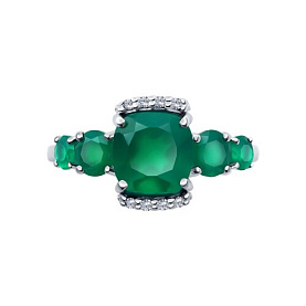 Кольцо SOKOLOV - Серебро 925, Агат, Фианит (арт. 92014507)