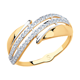 Кольцо SOKOLOV - Золото 375, Фианит (арт. 018131-4)