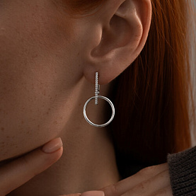 Серьги SOKOLOV - Серебро 925, Фианит (арт. 94025934)