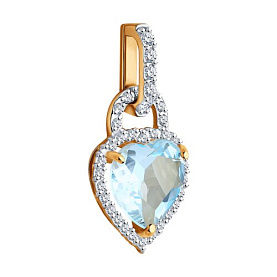 Подвеска SOKOLOV - Золото 585, Топаз, Фианит (арт. 732888)