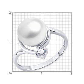 Кольцо SOKOLOV - Серебро 925, Жемчуг культивированный, Фианит (арт. 92014619)