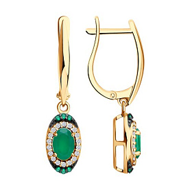 Серьги SOKOLOV - Серебро 925, Агат, Фианит (арт. 92025343)