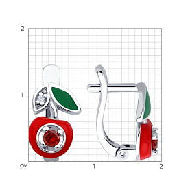 Серьги Diamant - Серебро 925, Фианит, Эмаль (арт. 94-120-02200-1)