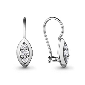 Серьги Аквамарин - Серебро 925, Фианит (арт. 46683А.5)