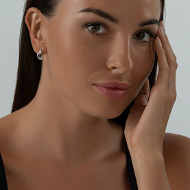 Серьги Diamant - Серебро 925, Гранат, Фианит (арт. 94-320-00555-2)