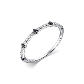 Кольцо Дар - Серебро 925, Сапфир, Сапфир розовый, Сапфир черный, Фианит (арт. К-2340рс110800)