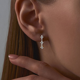 Серьги Diamant - Золото 585, Фианит (арт. 51-120-02440-1)